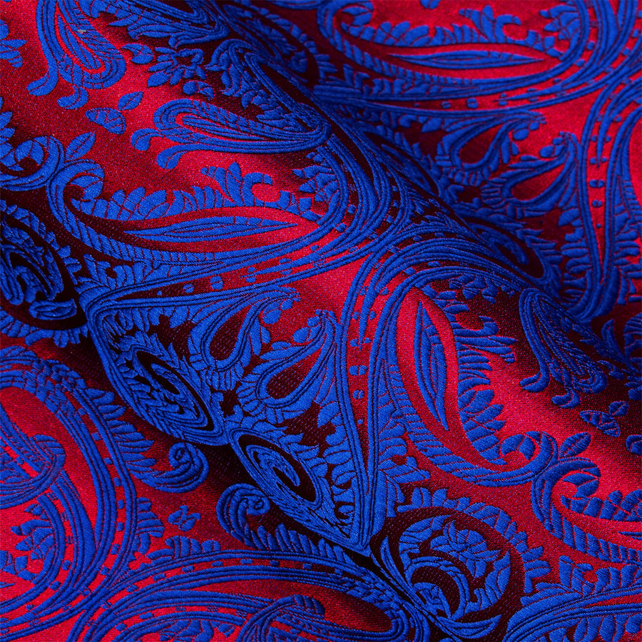 Blue Red Paisley Silk Dress Shirt shirt    - Sophisticated Gentlemen
