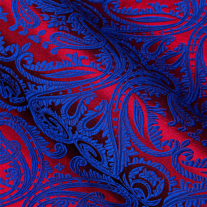 Blue Red Paisley Silk Dress Shirt shirt    - Sophisticated Gentlemen