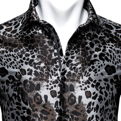 Black Gray Novelty Dress Shirt shirt    - Sophisticated Gentlemen