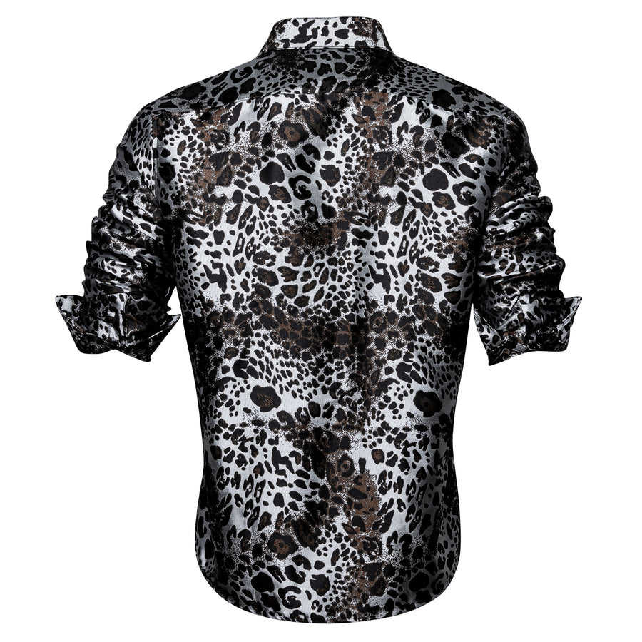 Black Gray Novelty Dress Shirt shirt    - Sophisticated Gentlemen