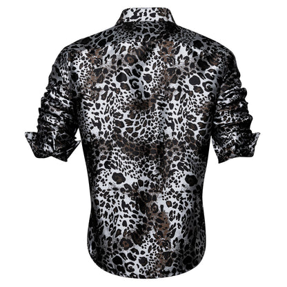 Black Gray Novelty Dress Shirt shirt    - Sophisticated Gentlemen