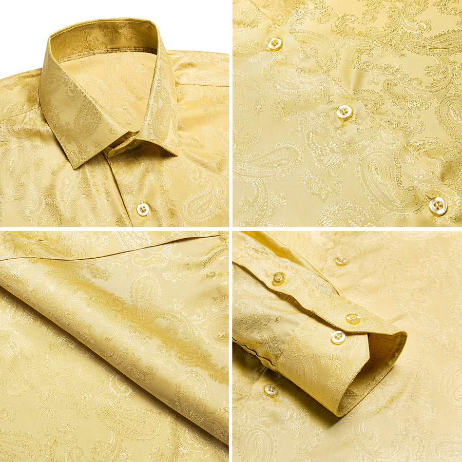 Yellow Goose Paisley Silk Dress Shirt shirt    - Sophisticated Gentlemen