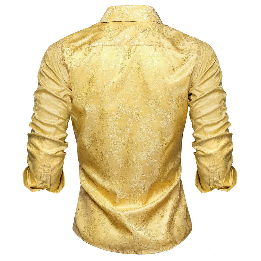 Yellow Goose Paisley Silk Dress Shirt shirt    - Sophisticated Gentlemen