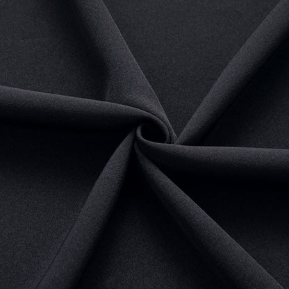 Pure Black Solid Cotton Stretchy Fabric Dress Shirt shirt    - Sophisticated Gentlemen