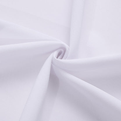 Pure White Solid Cotton Fabric Men's Dress Shirt shirt    - Sophisticated Gentlemen