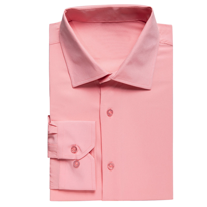 Light Pink Solid Cotton Stretchy Fabric Dress Shirt shirt    - Sophisticated Gentlemen