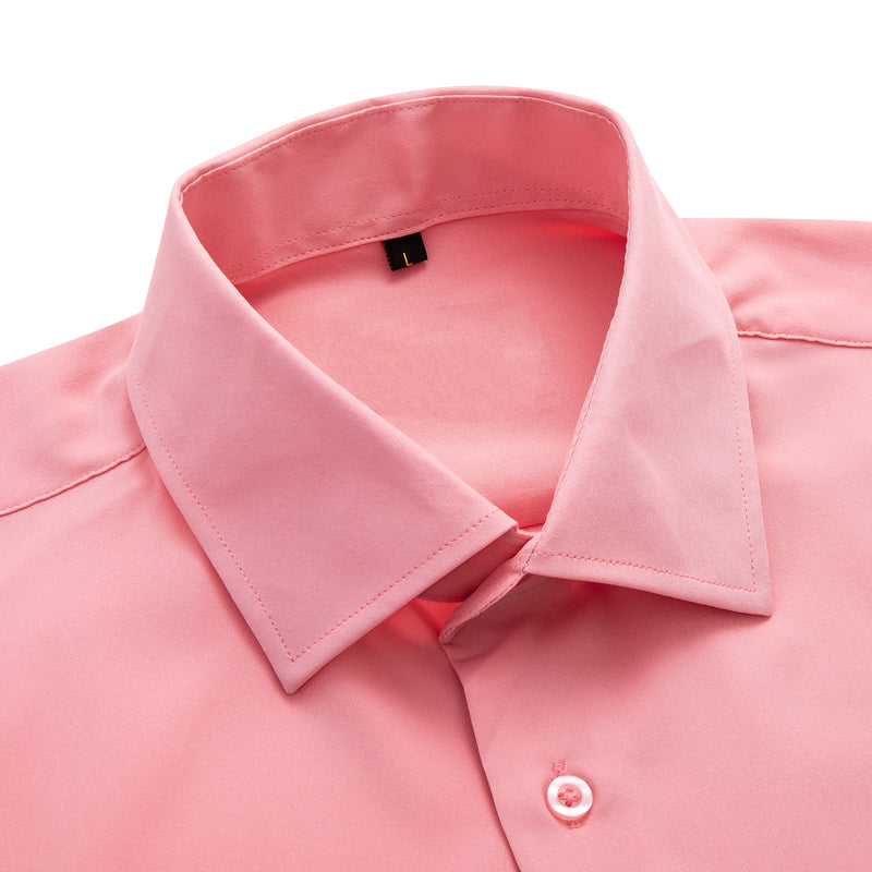 Light Pink Solid Cotton Stretchy Fabric Dress Shirt shirt    - Sophisticated Gentlemen