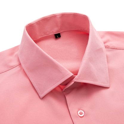 Light Pink Solid Cotton Stretchy Fabric Dress Shirt shirt    - Sophisticated Gentlemen