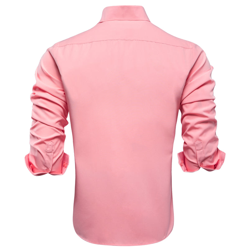 Light Pink Solid Cotton Stretchy Fabric Dress Shirt shirt    - Sophisticated Gentlemen