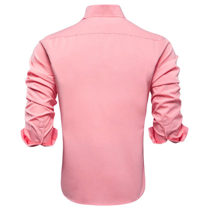 Light Pink Solid Cotton Stretchy Fabric Dress Shirt shirt    - Sophisticated Gentlemen