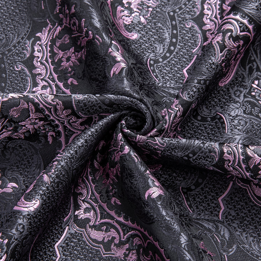 Grey Pink Paisley Pattern Silk Dress Shirt shirt    - Sophisticated Gentlemen