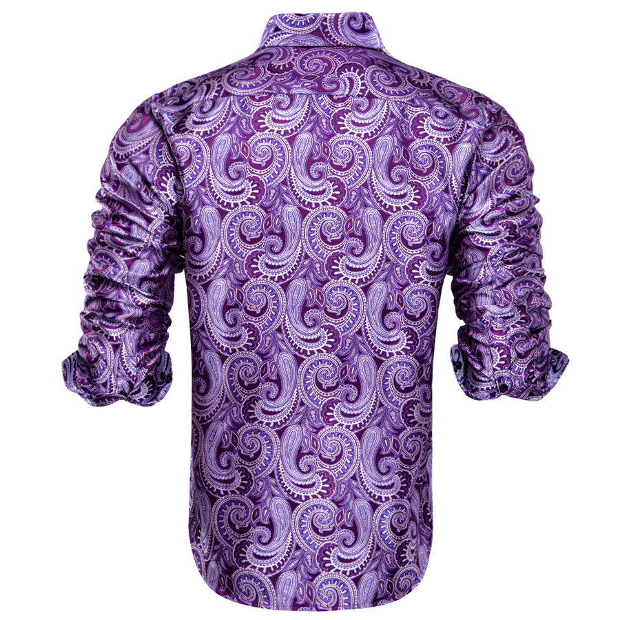 Light Purple Paisley Silk Dress Shirt shirt    - Sophisticated Gentlemen