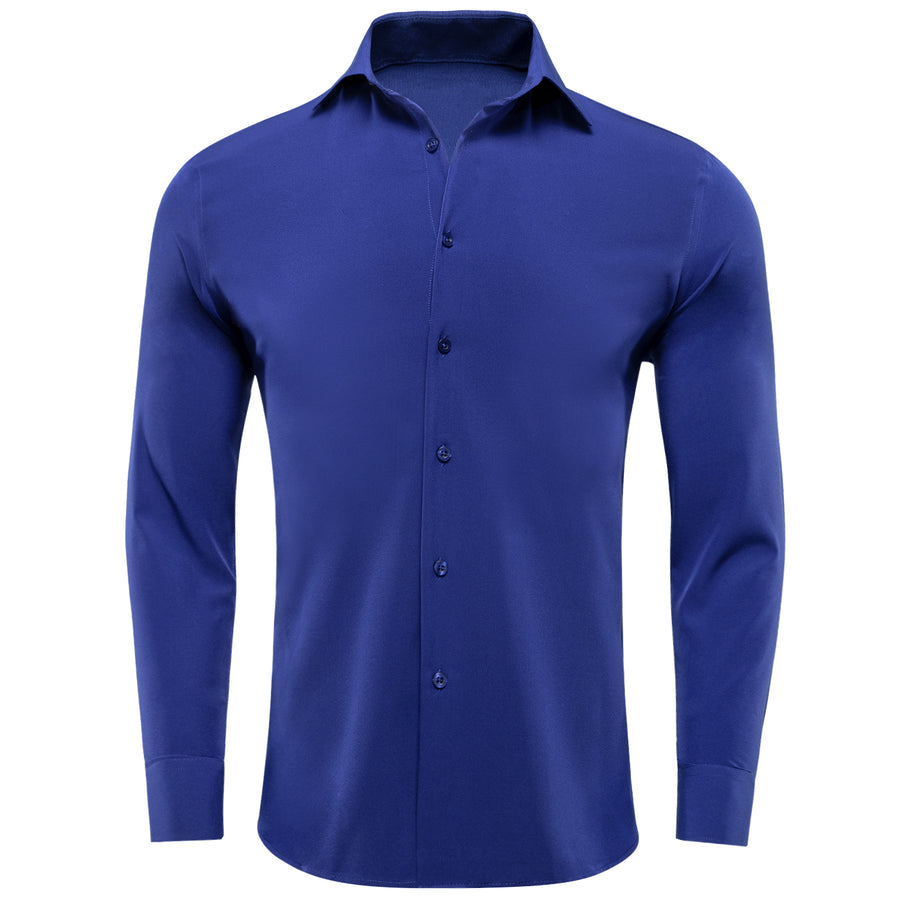 Royal Blue Solid Dress Shirt shirt S   - Sophisticated Gentlemen