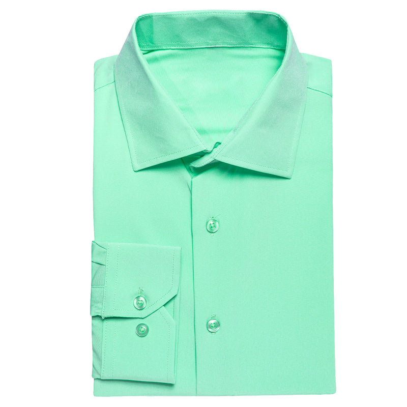 Mint Green Solid Dress Shirt shirt    - Sophisticated Gentlemen