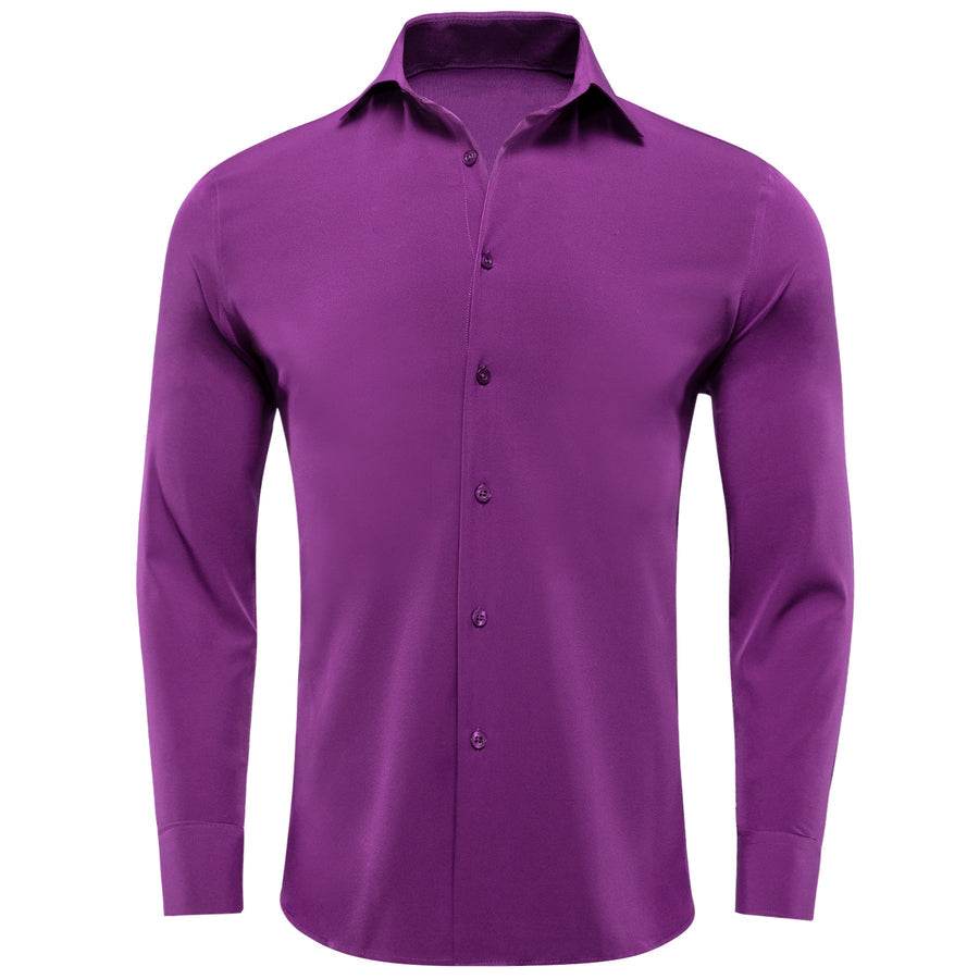 Purple Solid Dress Shirt shirt S   - Sophisticated Gentlemen