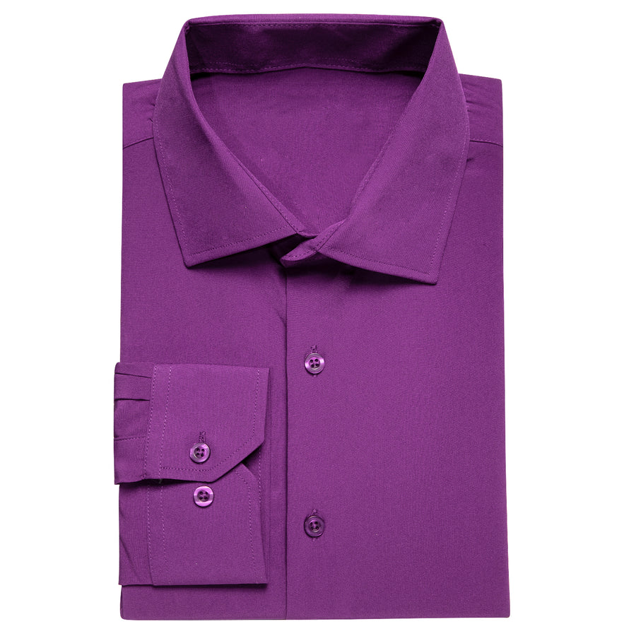 Purple Solid Dress Shirt shirt    - Sophisticated Gentlemen