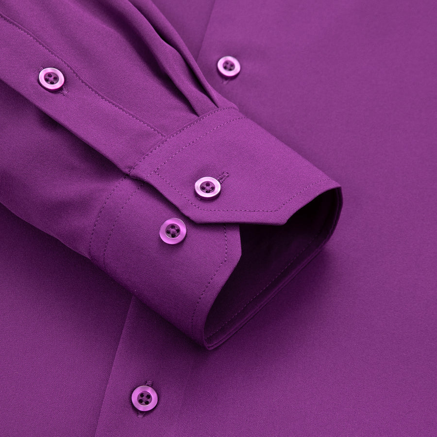 Purple Solid Dress Shirt shirt    - Sophisticated Gentlemen
