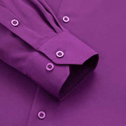 Purple Solid Dress Shirt shirt    - Sophisticated Gentlemen