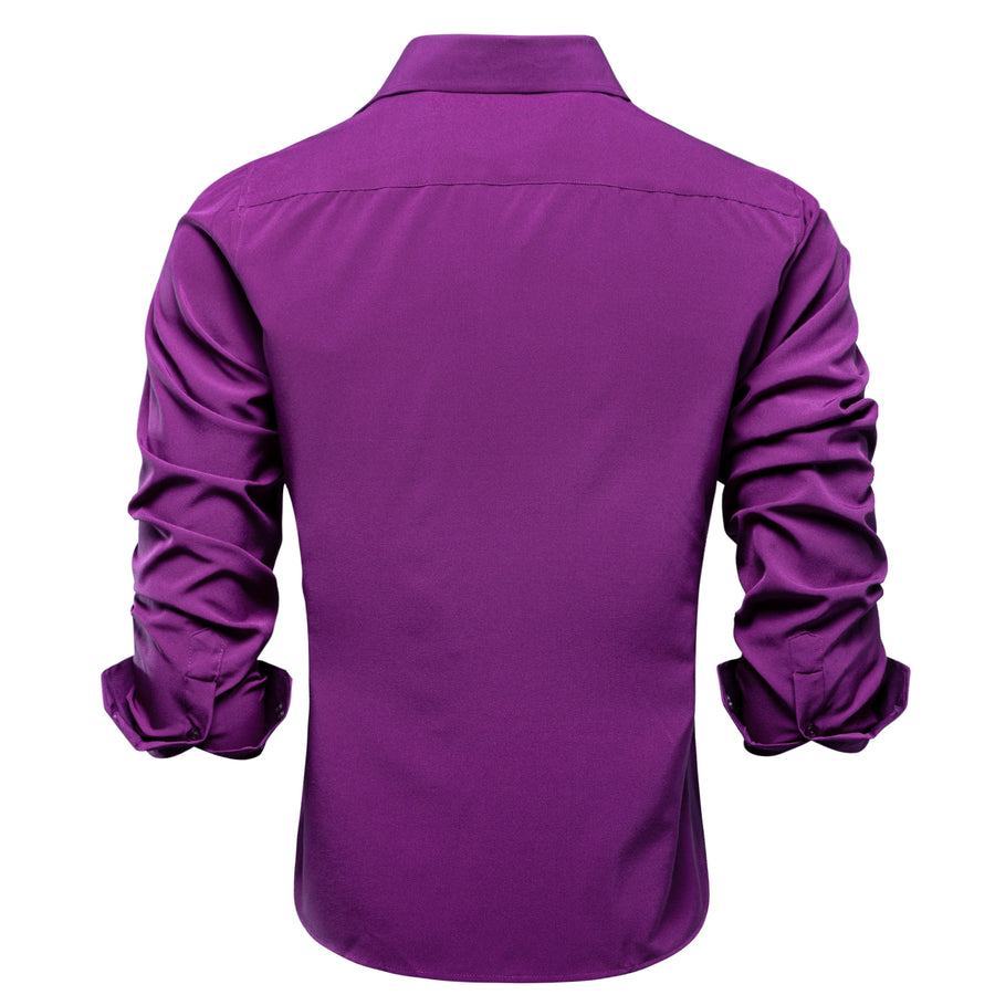 Purple Solid Dress Shirt shirt    - Sophisticated Gentlemen