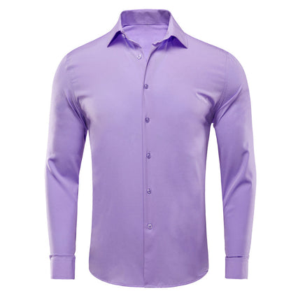 Light Purple Solid Dress Shirt shirt S   - Sophisticated Gentlemen