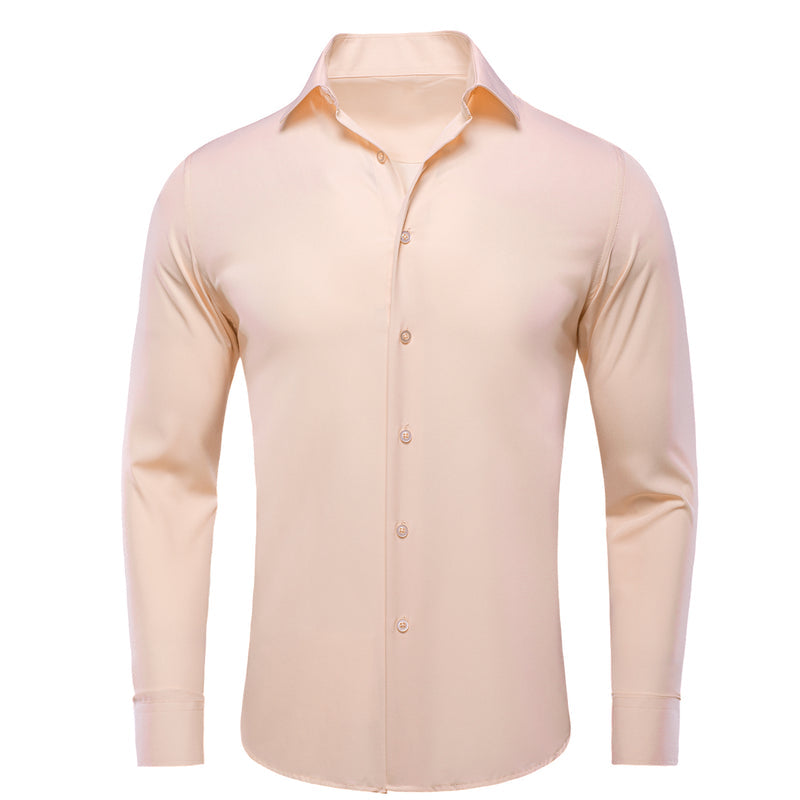 Light Pink Solid Cotton Dress Shirt shirt S   - Sophisticated Gentlemen