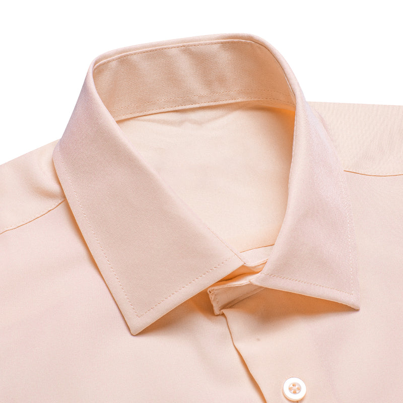 Light Pink Solid Cotton Dress Shirt shirt    - Sophisticated Gentlemen