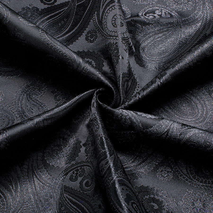 Classic Black Paisley Silk Dress Shirt shirt    - Sophisticated Gentlemen