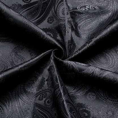 Classic Black Paisley Silk Dress Shirt shirt    - Sophisticated Gentlemen