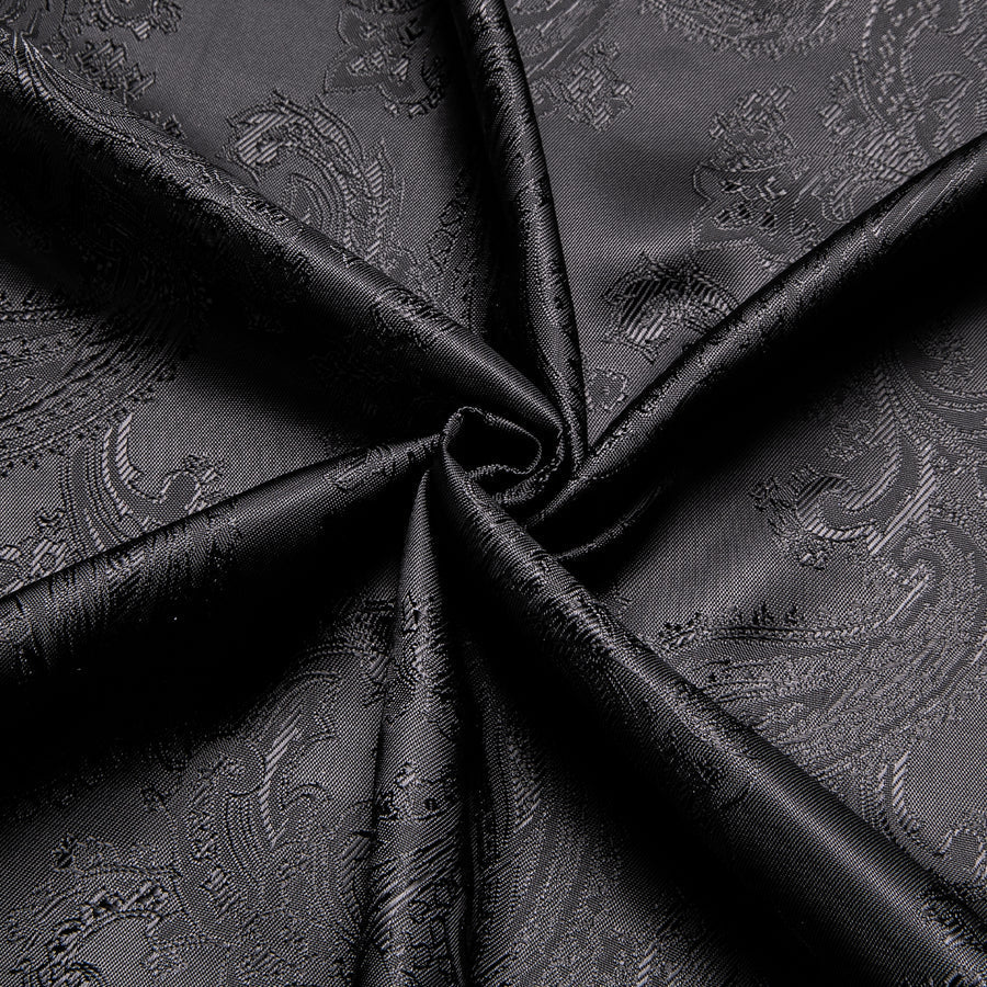 Black Paisley Pattern Silk Dress Shirt shirt    - Sophisticated Gentlemen
