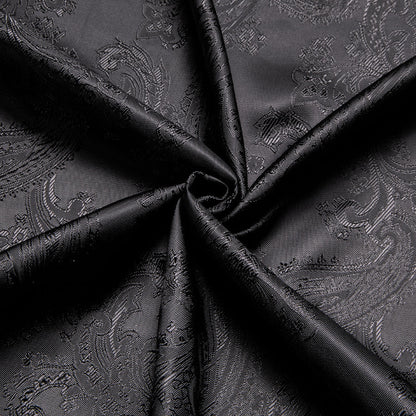 Black Paisley Pattern Silk Dress Shirt shirt    - Sophisticated Gentlemen