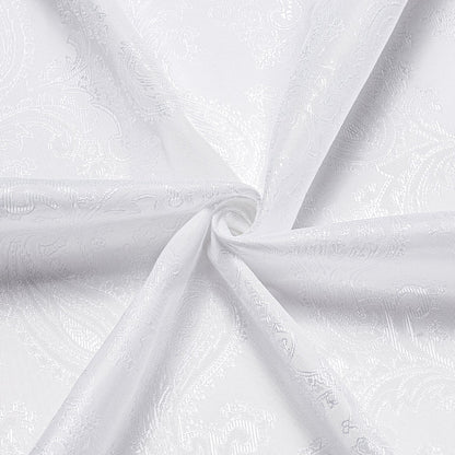 Pure White Paisley Silk Dress Shirt shirt    - Sophisticated Gentlemen
