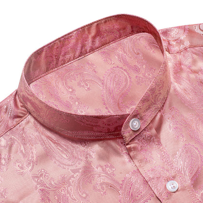 Pink Paisley Silk Dress Shirt shirt    - Sophisticated Gentlemen