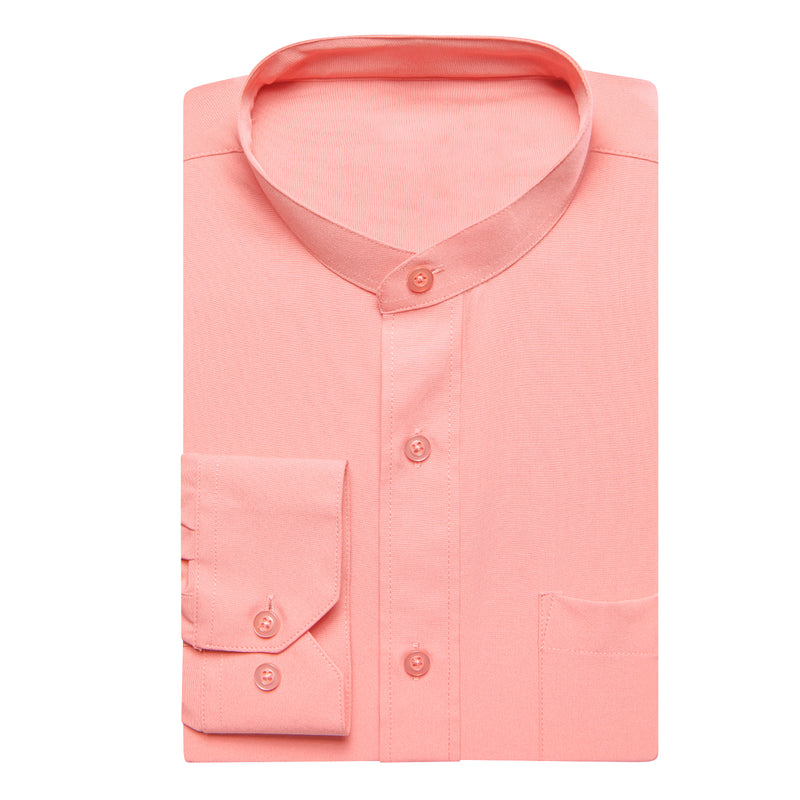 Coral Pink Solid Men's Dress Shirt shirt    - Sophisticated Gentlemen