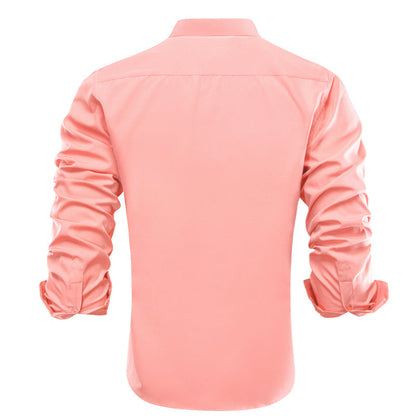 Coral Pink Solid Men's Dress Shirt shirt    - Sophisticated Gentlemen