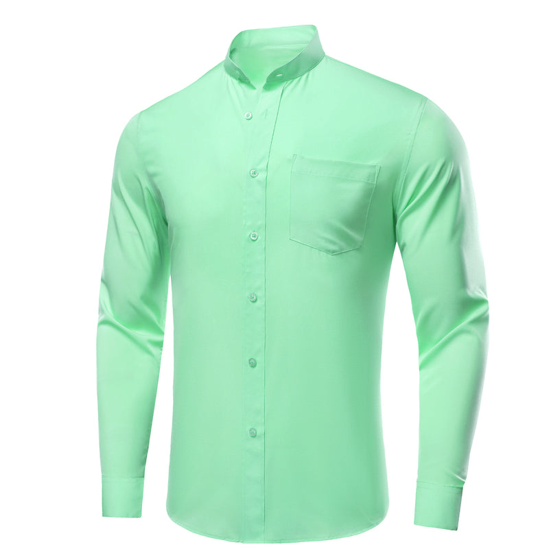 Spring Green Solid Dress Shirt shirt    - Sophisticated Gentlemen