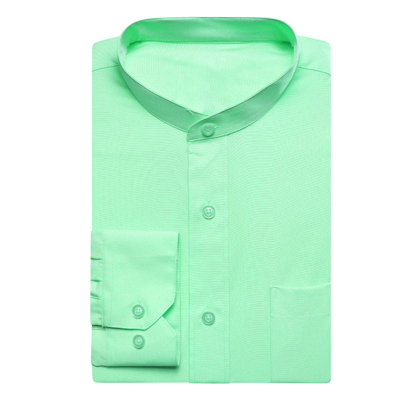 Spring Green Solid Dress Shirt shirt    - Sophisticated Gentlemen