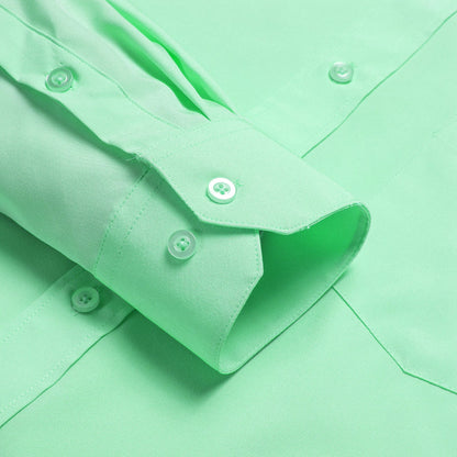 Spring Green Solid Dress Shirt shirt    - Sophisticated Gentlemen