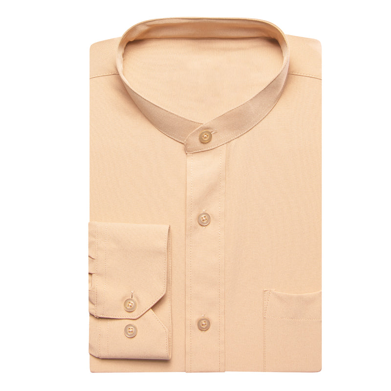 Wheat Solid Men's Dress Shirt shirt    - Sophisticated Gentlemen