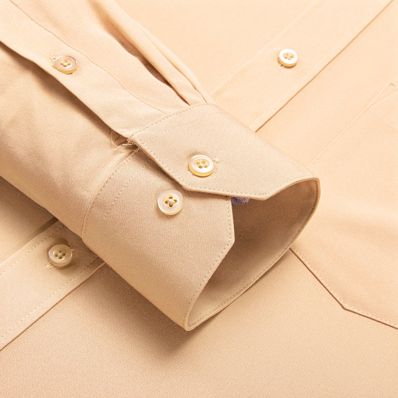 Wheat Solid Men's Dress Shirt shirt    - Sophisticated Gentlemen