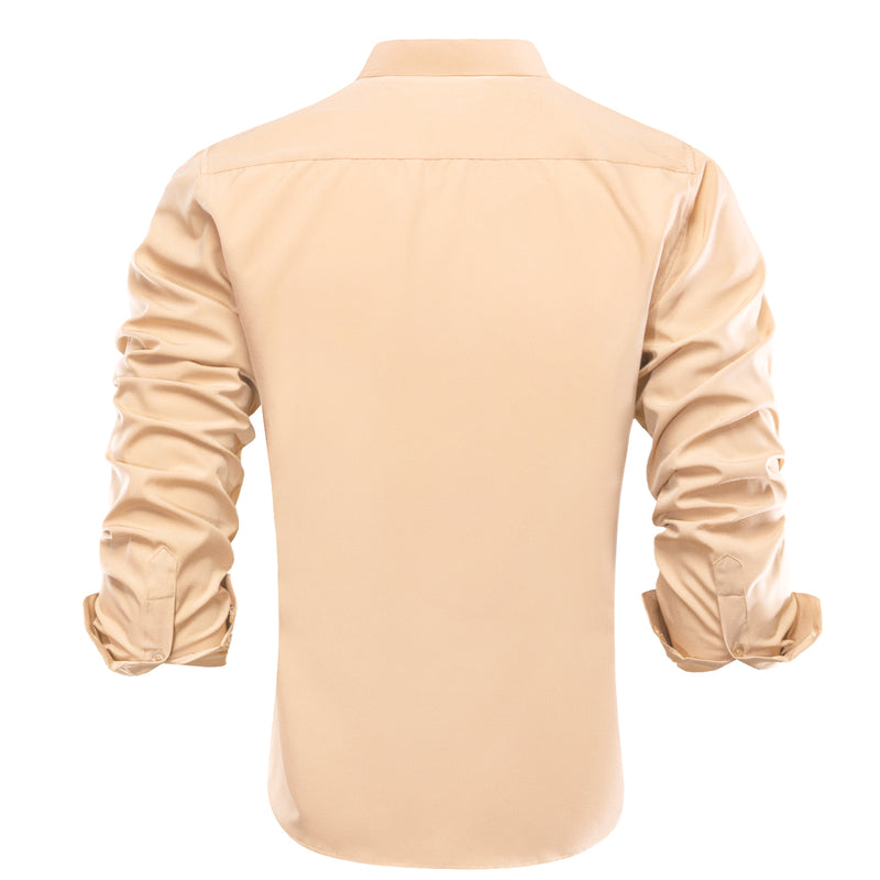Wheat Solid Men's Dress Shirt shirt    - Sophisticated Gentlemen