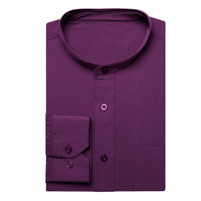 Deep Purple Solid Dress Shirt shirt    - Sophisticated Gentlemen