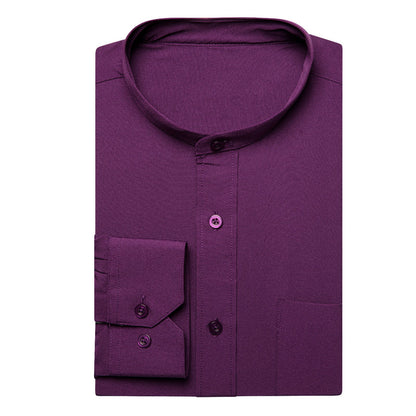 Deep Purple Solid Dress Shirt shirt    - Sophisticated Gentlemen