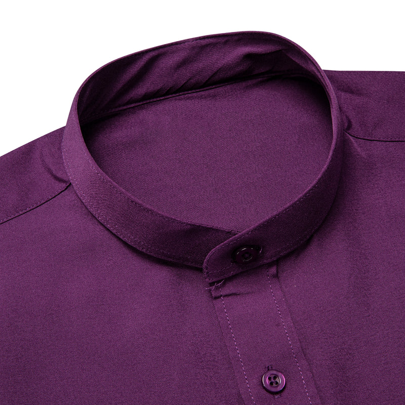 Deep Purple Solid Dress Shirt shirt    - Sophisticated Gentlemen