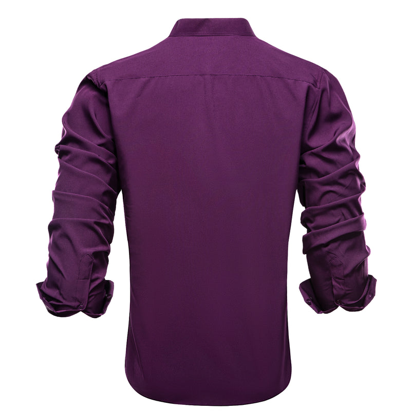 Deep Purple Solid Dress Shirt shirt    - Sophisticated Gentlemen