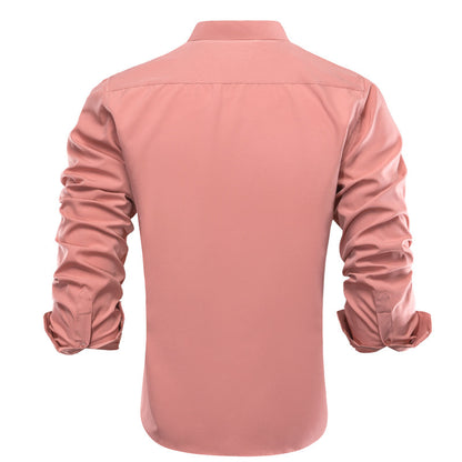 Deep Pink Solid Dress Shirt shirt    - Sophisticated Gentlemen