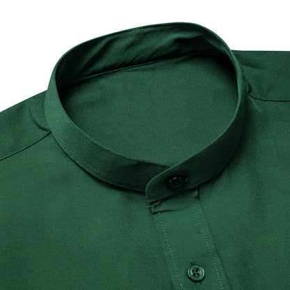 Deep Green Solid Dress Shirt shirt    - Sophisticated Gentlemen
