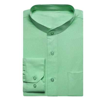 Mint Green Solid Dress Shirt shirt    - Sophisticated Gentlemen