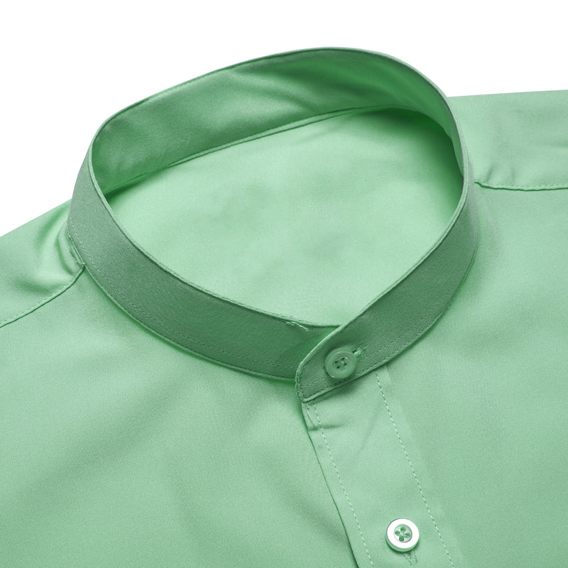 Mint Green Solid Dress Shirt shirt    - Sophisticated Gentlemen