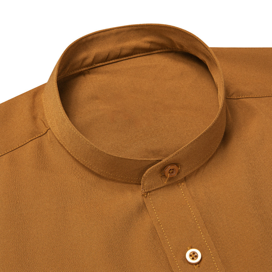 Deep Orange Solid Men's Dress Shirt shirt    - Sophisticated Gentlemen