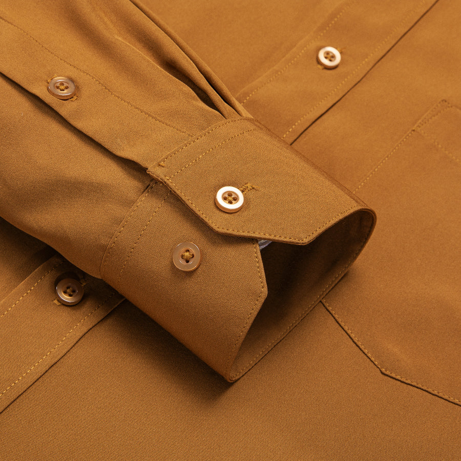 Deep Orange Solid Men's Dress Shirt shirt    - Sophisticated Gentlemen